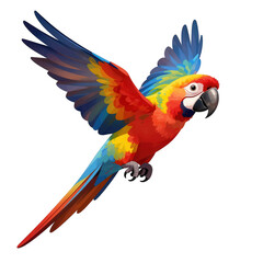 Obraz premium Vibrant Macaw Parrot in Mid-Flight