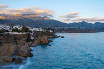 Nerja White Village Cliffside Seascape