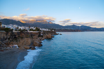 Nerja White Village Cliffside Seascape