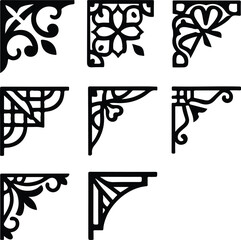 A vector illustration set of floral design elements and Celtic ornaments featuring symbolic shapes and artistic decorative icons © sudipto