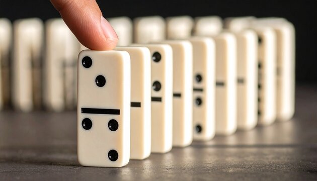 Anticipating the domino effect a finger initiates a sequence of events