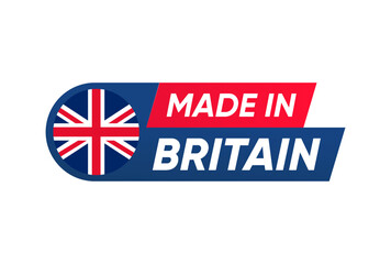 Made in Britain Label with UK Flag Badge Design