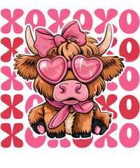 card cow falling in love in the valentine days 