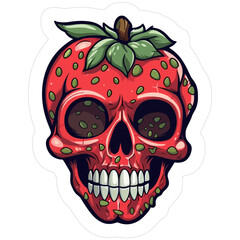 clipart strowberry skull character
