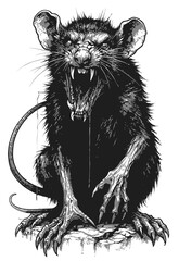 mouse angry for a head balck wtihe