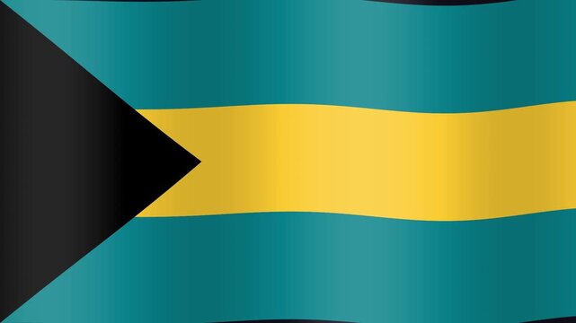 Bahamas flag animation with an island arrow effect
