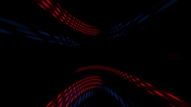 Dynamic Abstract Grid of Glowing Blue and Red Lights