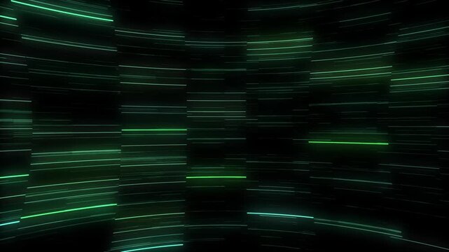 Dynamic Abstract Background of Green and Teal Digital Lines
