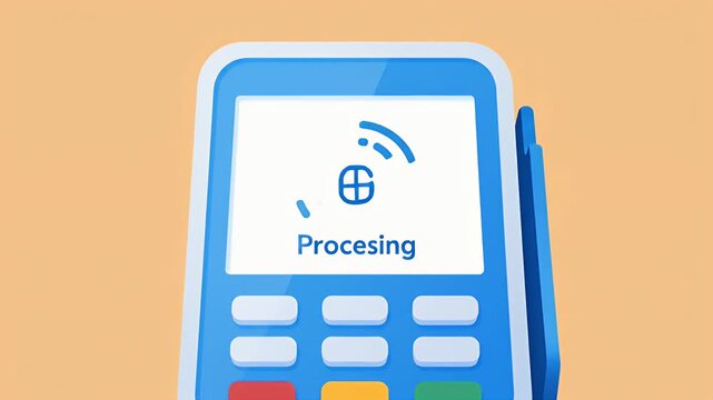 Contactless credit card payment with modern POS terminal illustration