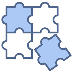 puzzle blue icon