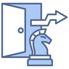 Exit Strategy blue icon