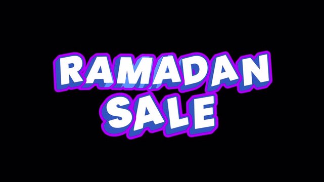 Ramadan Sale Promotional Cartoon Text Animation Transparent