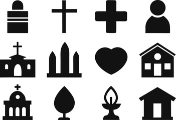 Fototapeta premium Christian set of religious symbols