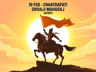 Chhatrapati shivaji maharaj jayanti celebration with horseback rider