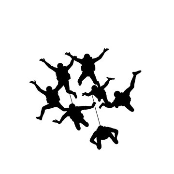 Skydiver Group Silhouette Formation