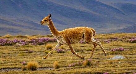 Fototapeta premium llama in the mountains