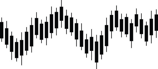 Candlestick Chart Silhouette | Financial Trading and Market Analysis Vector Icon
