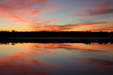 Schweden Abendstimmung Spiegelung 