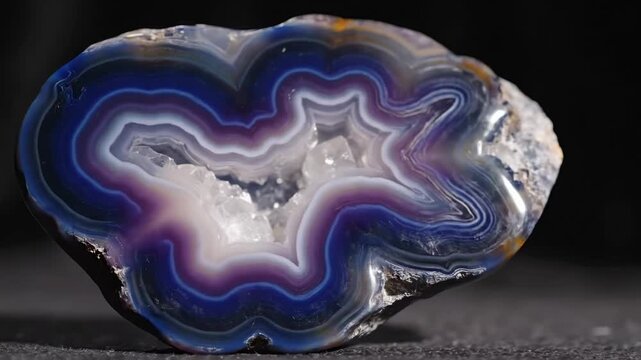 Banded Agate Geode with Crystal Cavity