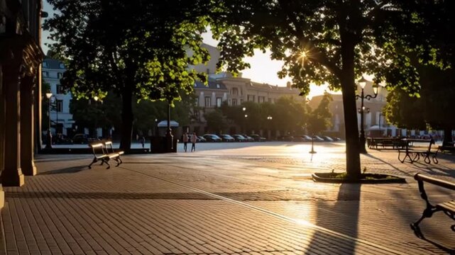 Sonnenlicht auf ruhigem Platz