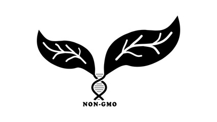 Obraz premium Non gmo symbol, black isolated silhouette