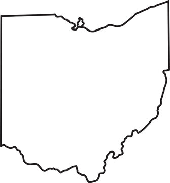 Ohio State Outline Map Vector