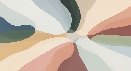 Abstract Colorful Waves on White Background