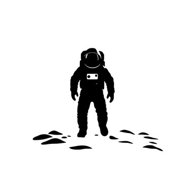 Astronaut Moonwalking Minimalist Silhouette