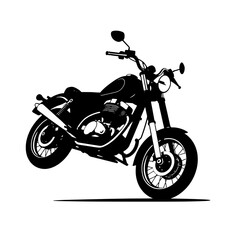 Obraz premium Classic Motorcycle Wheelie Silhouette