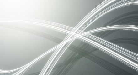 Abstract Light Trails on Gray Background
