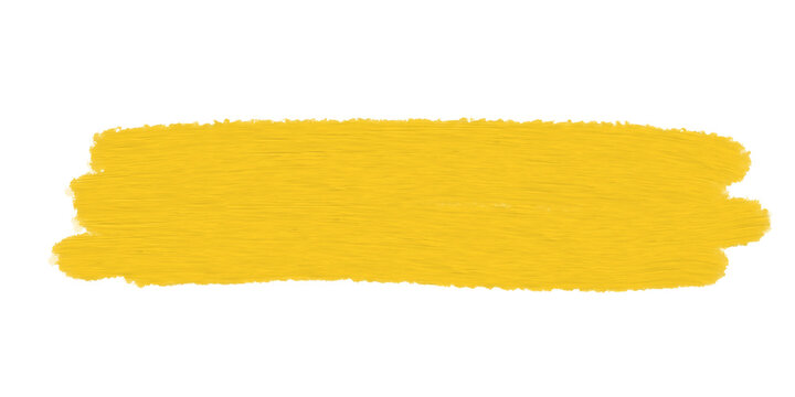 A yellow paintbrush stroke and a highlighter for text, isolated on a white background.