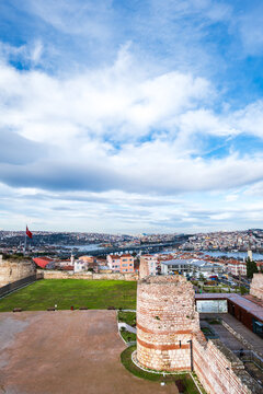 The Tekfur Palace Museum in Istanbul, Turkey. Tekfur Palace, or Palace of Porphyrogenitus, is the best preserved Byzantine palaces surviving in Istanbul.