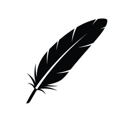 Black feather icon, simple and elegant design element © Mun taha Design