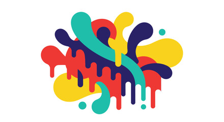 Fototapeta premium Colorful Paint Splashes and Droplets.