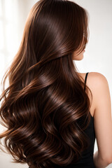 Obraz premium Beautiful Long Shiny Hair of Woman, Healthy Silky Smooth Hair Texture, Back View