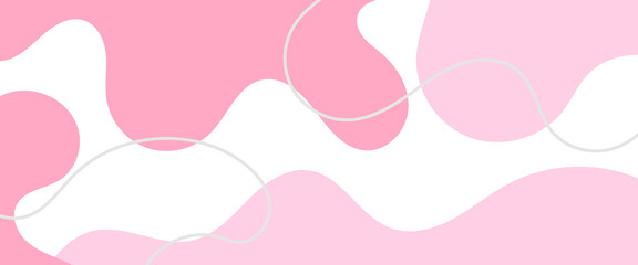 Minimalist hand drawn fluid organic shapes abstract background with wavy lines. pink pastel colors. fluid background. pink background.