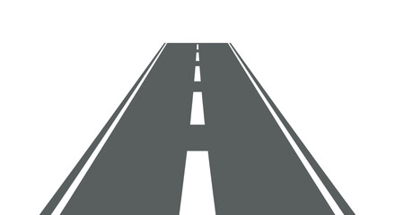 Perspective View of a Highway Road with Lane Markings