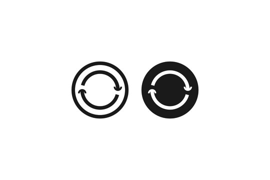 solid and outline icon of loop
