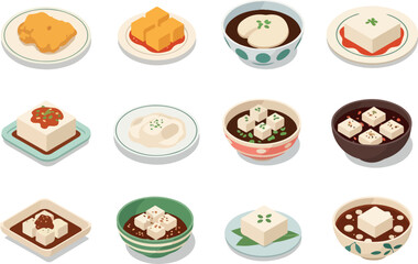 A Collection of Delicious Tofu Dishes in Various Styles and Presentations