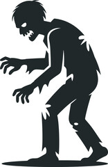 Fototapeta premium Zombie Silhouette Icon – Scary Horror Undead Walking Dead Character Symbol
