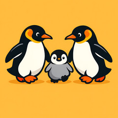 Obraz premium Emperor Penguins on Frozen Polar Waters