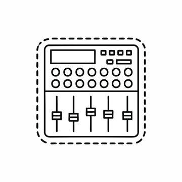 Simple Icon of a Sound Mixer with Sliders and Buttons