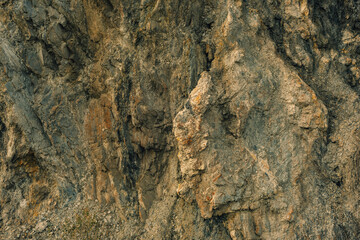 Natural pattern in eroded mineral rock stone. Detail shot.