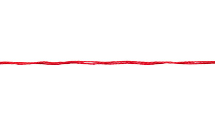 Bright red string isolated PNG, thin thread or twine element on transparent background for graphic design and crafting projects © Maria
