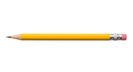 Yellow number two pencil PNG isolated on transparent background, classic school supply for writing and drawing projects © Maria
