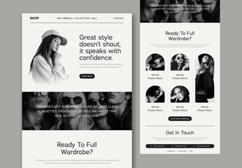 Fashion Ecommerce Email Newsletter Template for Modern Clothing Brands