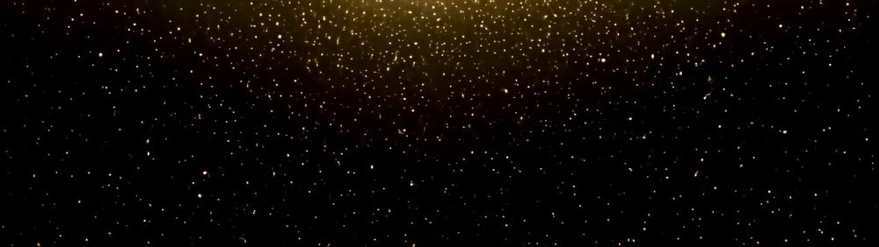 Golden glitter falling holiday background