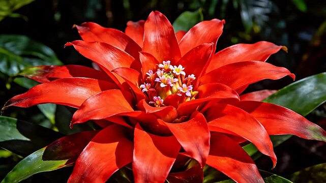 Vibrant red flower with pink center