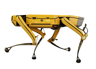 Yellow Robot Dog Isolated on Transparent Background © Iryna