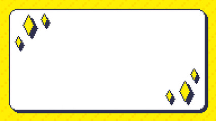 ドット絵　鮮やかでかわいい背景装飾　きらきらのあしらい　菱形　フレーム　ピクセル